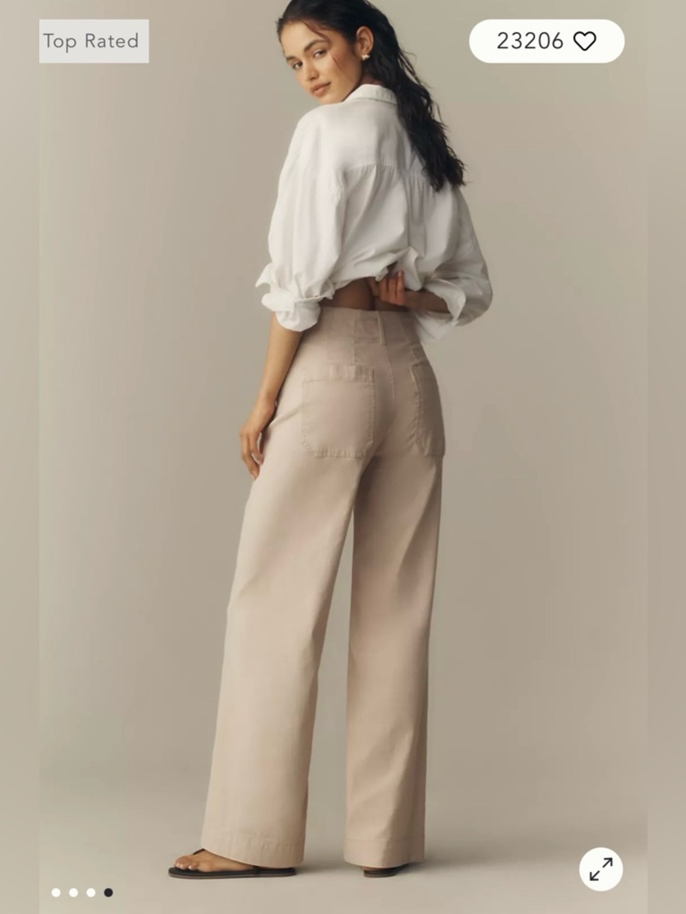 Maeve The Colette Magic Fabric Full Length Pants in Beige Size 26. NWT - Picture 4 of 12